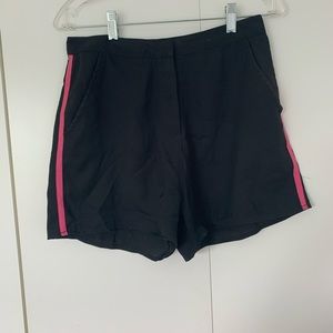 Navy Shorts with Pink Side Stripe
